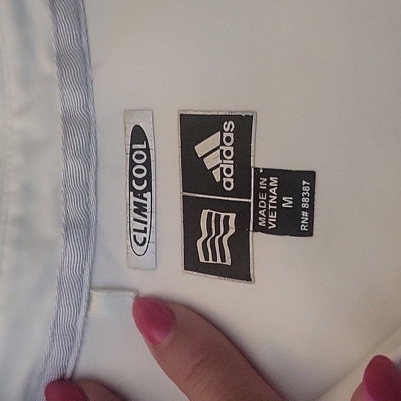 Adidas Golf Shirt  - size M - white - clima cool - GUC - K - Picture 8 of 8